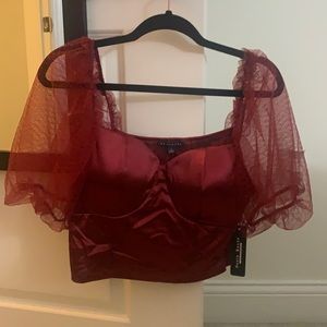 Red puff sleeve top